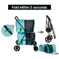 thumbnail image 2 of Kinbor Foldable Double Deck Waterproof Pet Stroller Dog Cat Detach Carrier Jogger, 2 of 7