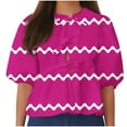 thumbnail image 1 of Camisetas de Manga Corta para las Mujeres Lanterna Manga Corbata Plisado Cuello Redondo, Casual Recortado Camiseta Top para Gimnasio Y Diario, 1 of 5