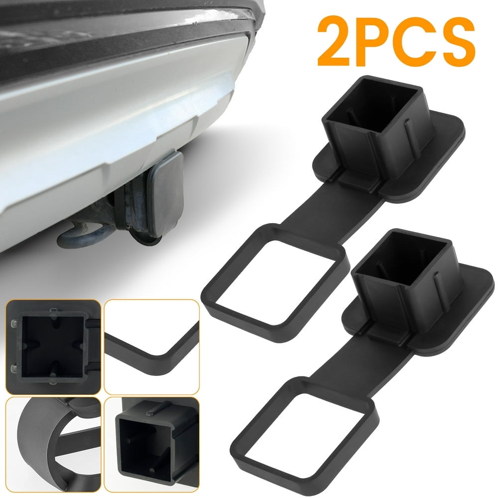 2Pcs Trailer Hitch Cover Towing Hitch Plugs Fits 2 Inch Receivers Tow Plug Cover Auto Trailer Hitch Receiver Cover Plug Caps Nitrile Rubber Cover Accessories (Black)