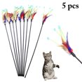 thumbnail image 1 of 5PCS Cat Teaser Training Artificial Feather Cat Wand Toy Cat Interactive Toy, 1 of 7
