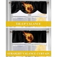thumbnail image 6 of Flame Basketball Tie Up Valances Curtain, Adjustable Kitchen Sports Black Background Abstract Art Valances for Windows Decor, Rod Pocket Short Curtains Set for Bedroom/Bathroom, 60"x18", 6 of 8