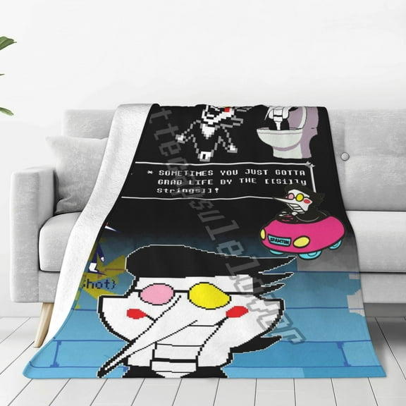 Spamton Deltarune Soft Micro Fleece Blanket Throw Lightweight Flannel Blankets for Bed Couch Sofa