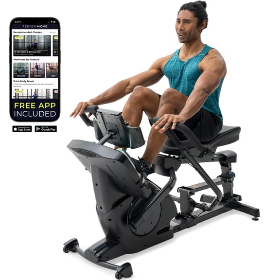 Teeter Power10 MAX Rower with 2-Way Magnetic Resistance Elliptical Motion - Indoor Rowing Machine w/Bluetooth HRM Connectivity, Teeter Move App - Free Classes & Coaching