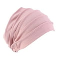 thumbnail image 3 of Mens Womens Cotton Knitted Slouchy Baggy hat Soft Stretchy Head Cover Loss Night Sleep or Cancer Chemo Pink, 3 of 8