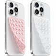 thumbnail image 1 of wonima02 2PCS Silicone Suction Cup Phone Case Mount Double Sided, Hands-Free Phone Accessories Holder for Selfies and Videos, Silicon Sticky Phone Grip for iPhone and Android, Transparent&Light Pink, 1 of 1