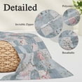 thumbnail image 3 of Blue Pink Botanical Pillow Covers 12"x20", Spring Floral Vintage Soft Brushed Microfiber Breathable Throw Pillow Covers, Decorative Pillowcase with Zipper for Couch Sofa Bedroom Living Room, 3 of 9
