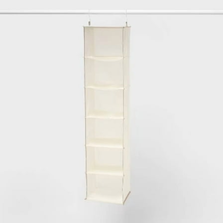 6 Shelf Hanging Closet Organizer Tan