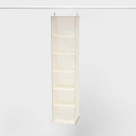 6 Shelf Hanging Closet Organizer Tan