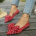 thumbnail image 5 of SuTry Women's Pointed Toe Flats Slip On Polka Dot Bow Detail Lightweight Comfortable Satin Blend Casual Walking Office Shoes(39), 5 of 9