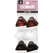 Conair Styling Essentials Small Jaw Clips, 6 Pack