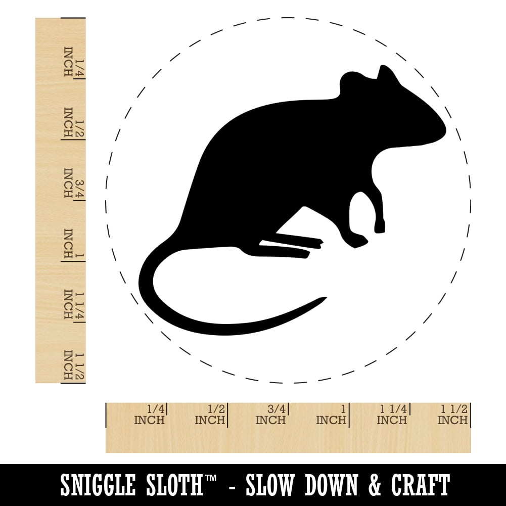Rat Solid Self-Inking Rubber Stamp Ink Stamper - Black Ink - Large 1-1/2 Inch