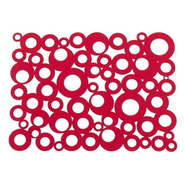 SARO FT108.R1318B 13 x 18 Pouces Rectangle Bulle Design Set de Table Rouge - Lot de 4