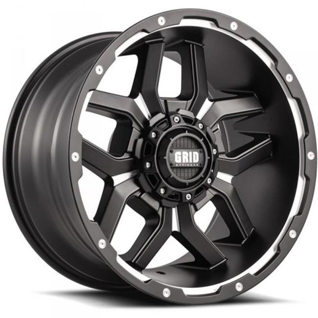 718952F87 Diamètre 18 Po x 9 Po GD07 0 mm Offset&44; Roue de 5 x 5,5 mm à Lèvre Fraisée&44; Noir Mat