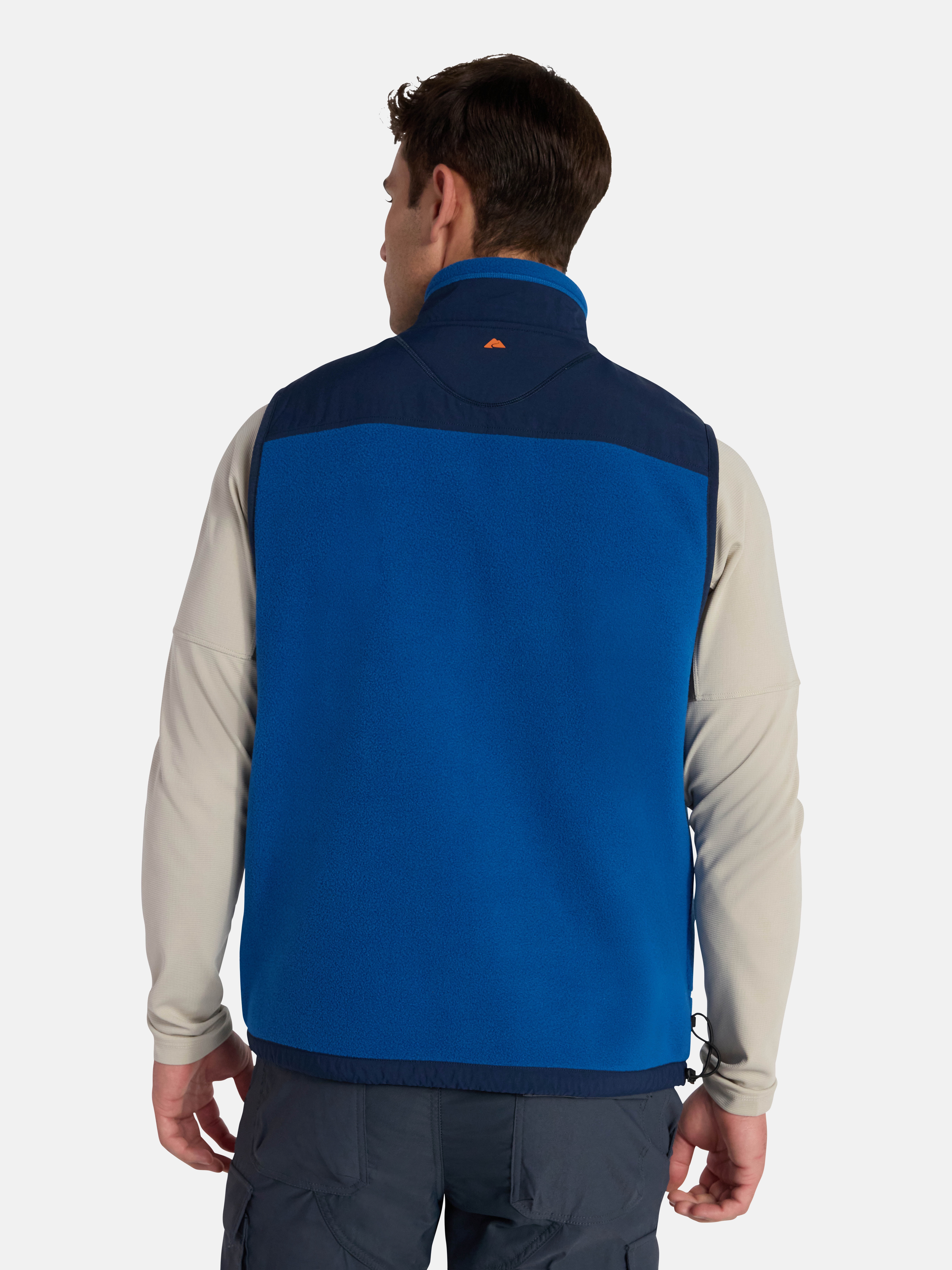 Ozark Trail Men's and Big Men's Mix Media Fleece Vest, Sizes S-3XL