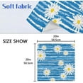 thumbnail image 5 of Coolnut Set of 4 Cute Daisy Chamomiles Flowers Floral Blue and White Stripes Satin Napkin Square 20 Inches Table Napkins Soft Smooth Decorative Napkins for Wedding Banquet Party Decoration, 5 of 6