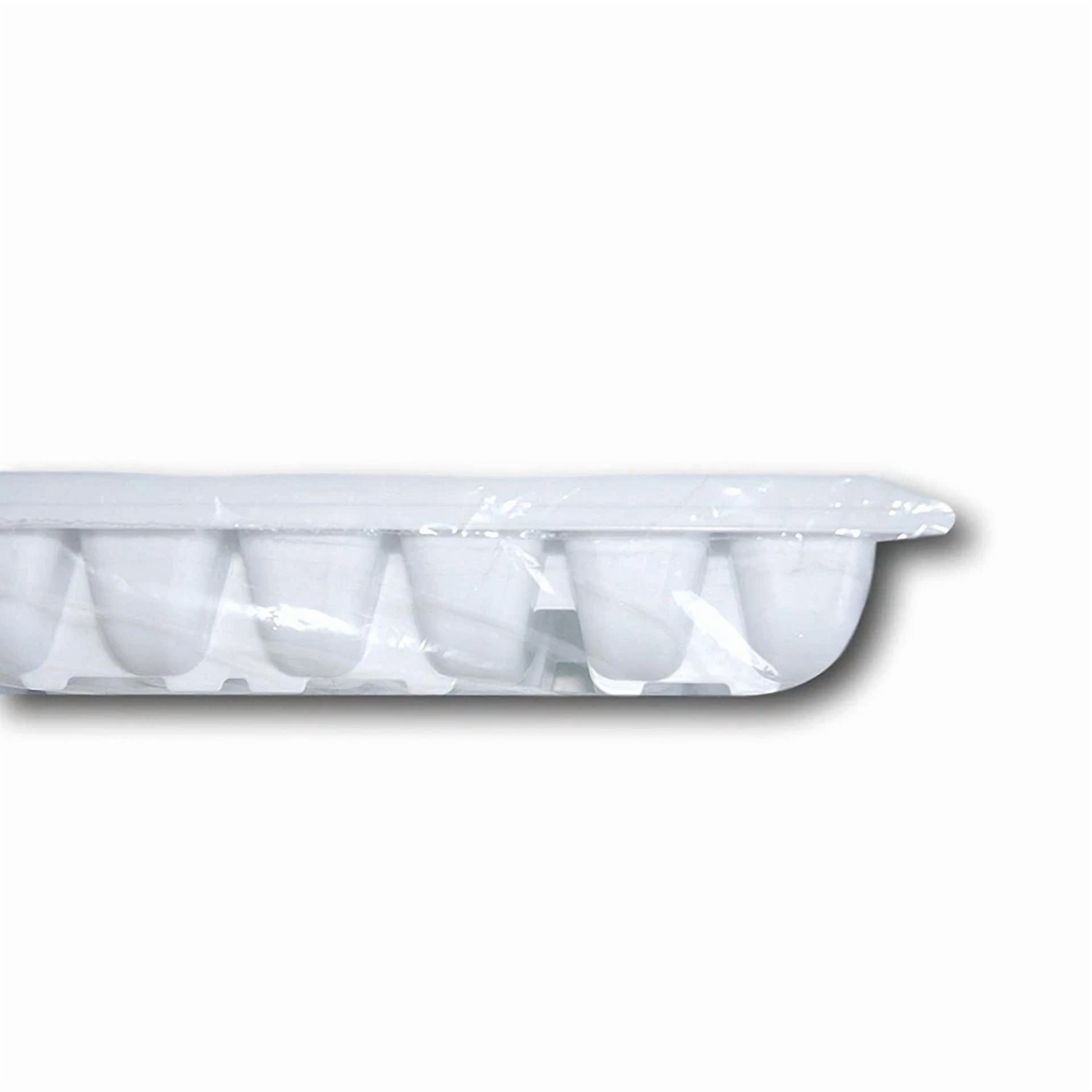 Quick Release Ice Cube Tray, Plastic, White, Rectangular