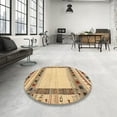 thumbnail image 3 of Ahgly Company Indoor Round Contemporary Chrome Gold Yellow Abstract Area Rugs, 6' Round, 3 of 6