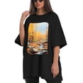 thumbnail image 4 of Plus Size Shirt for Women Black Tops for Women Short Sleeves Shirt for Women Forest At Autumn T Shirt Crewneck Shirt for Women XS, 4 of 5