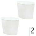 thumbnail image 3 of iDesign Nuvo Bathroom Trash Can, 3.4 Gallon, Plastic Oval Open Top Garbage Bin, Made in USA, 2 Pack, White, 3 of 5