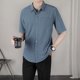 thumbnail image 2 of Camisa de Manga Corta de los Hombres con Botón, Raya Casual de Verano, Camisa de Cuello de Bolsillo Delgado, 2 of 7