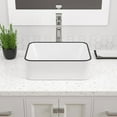 thumbnail image 6 of Dcolora 16"x12" Rectangular Vessel Sink with Black Rim – White Ceramic Bathroom Sink, Modern Above Counter Vanity Basin, Stylish Sink for Bathroom Remodel, Luxury Lavatory Sink, 6 of 6
