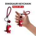 thumbnail image 2 of Ebo Premium Silicone Keychain Cartoon Dinosaur Key Ring for Kids Dinosaur Key Chain ( Red ) - 2 Pcs, 2 of 6