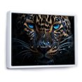 thumbnail image 2 of Designart "A Nocturnal Leopard Sovereign In The Nighttime Blues I" Animals Leopard Floater Framed Wall Art Living Room, 2 of 5