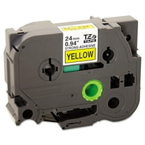 Brother Genuine P-touch TZE-S651 Tape, 1" (0.94") Wide Extra-Strength Adhesive Laminated Label Maker Tape, Black on Yellow, 0.94 in. x 26.2 ft. (24mm x 8M), TZES651