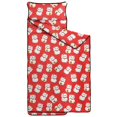 thumbnail image 2 of Lucky Cat Red Pattern Teens Toddler Nap Mat with Pillow, Sleeping Mat Bag for Preschool Daycare 59"x22", 2 of 6