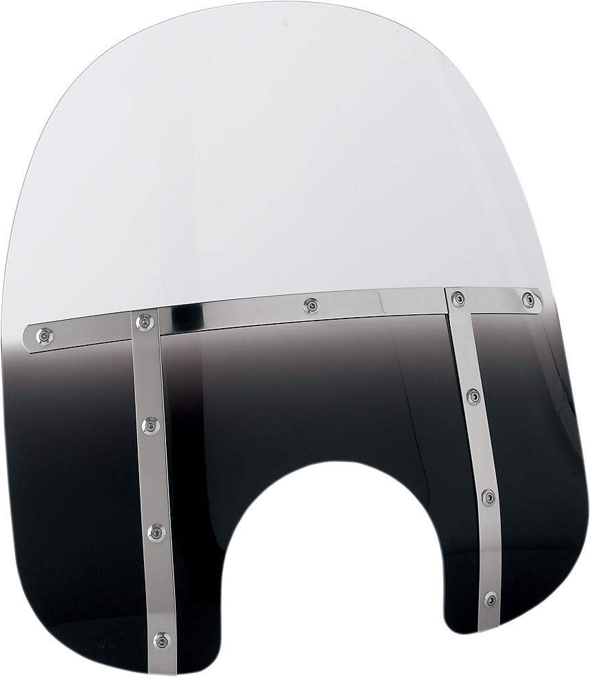Memphis Shades 13" Fats Windshield – Dark Smoke, 7" Headlight Cutout, Lucite, With Black Straps (Trigger-Lock Hardware Sold Separately)