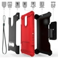 thumbnail image 4 of Red Tri-Shield Rugged Case Cover and Belt Clip Holster [with Metal Kickstand + Wrist Strap Lanyard] for AT&T LG Xpression Plus 2 Phone (LMX420), 4 of 9