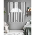 thumbnail image 5 of Grey Stripe Kitchen Curtain and Valance Set 3 Pieces, Rod Pocket Short Tier Curtains 24 Inch Length, Farmhouse Minimalist Striped Swag Topper Small Window Treatment for Cafe Bathroom Bedroom, 5 of 6