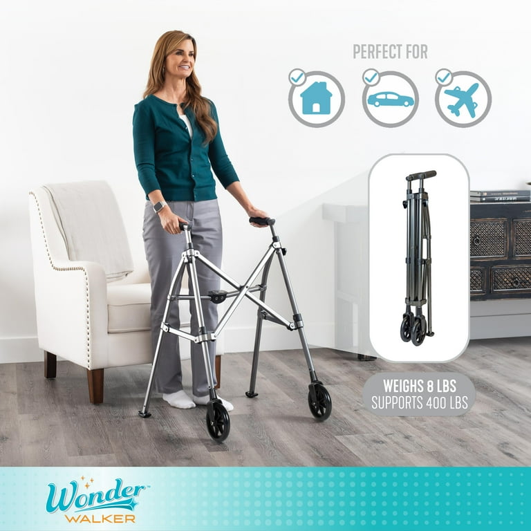 Able Life Space Saver Walker, Lightweight Folding Rollator