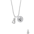 thumbnail image 2 of Delight Jewelry Silvertone Large Boxing Glove Silvertone Script Initial Disc - V - Charm Necklace, 20"+3", 2 of 4