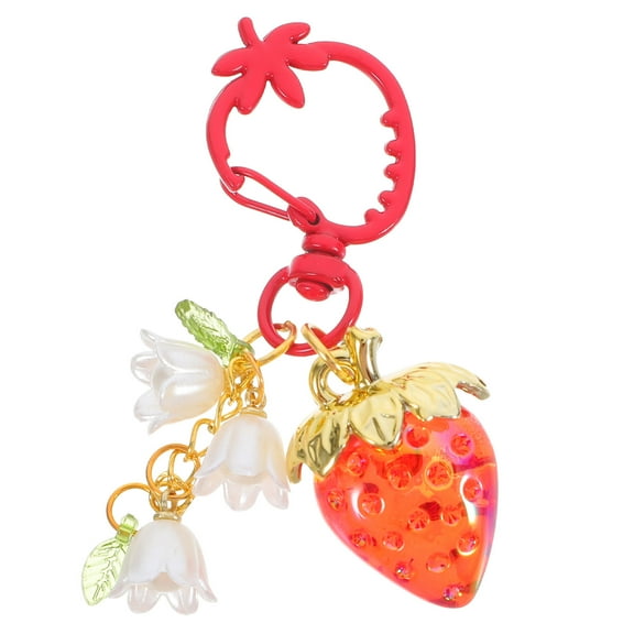 OULII Bag Charms for Handbag Strawberry Shape Keychain 1Set Decorative for Youth
