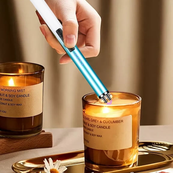 openpig Electric Candle Lighter with Safety Switch, Rechargeable Electric Candle Lighter Arc Plasma Windproof Lighter for Candle Kitchen Birthday Gift for Mom Men, D