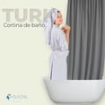 thumbnail image 2 of Cortina de baño de tela lavable Gaon beige con ojillos de aluminio y ganchos, 2 of 5