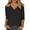 *Black, variant on VBVC Women's Cotton-Linen 3/4 Sleeve Tunic Top,Ladies Summer Slim V-Neck Blouse,Breathable Lightweight Shirt for Women,Green,S-2XL