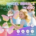 thumbnail image 5 of KOPPOP Bubble Wand, Bubble Machine with 130ML Bubble Solution (Refillable), Battery Operated, Creates Giant Bubbles with Music & Lights for Indoor/Outdoor Events (Pink), 5 of 8