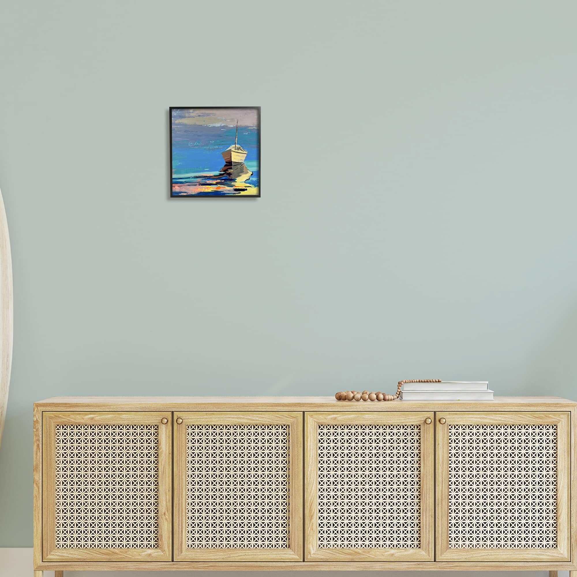 Stupell Industries Cozy Fishing Boat Impressionist Sunset Painting,17 x 30, Design by Beth A. Forst