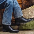 thumbnail image 4 of Men's Classic Western Cowboy Boots, Embroidered Pointed Toe Mid-Calf Boots, Riding Boots with Slip-Resistant Sole Black/Burgundy, 4 of 6