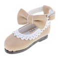 thumbnail image 1 of Zapatos planos con hebilla y correa de tobillo en color beige a escala 1/6 con decoración de lazo para, 1 of 9