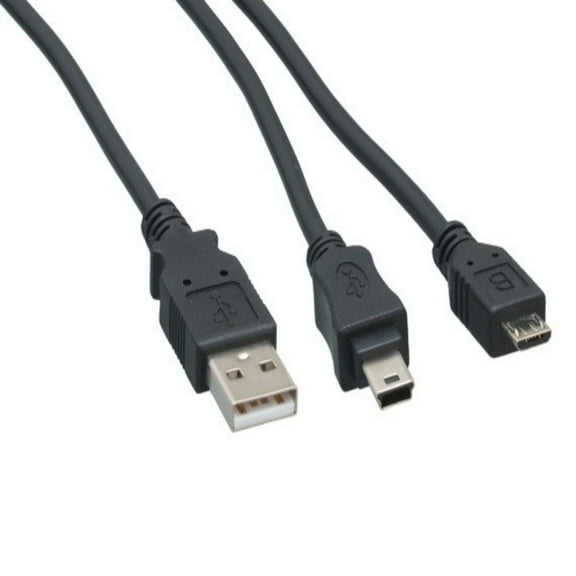SANOXY Cables and Adapters; 5ft USB 2.0 A Male to Mini-B 5-pin   Micro-B 5-pin Charging Cable