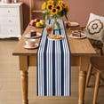 thumbnail image 2 of Striped Navy Blue Table Runner 70 Inches, Farmhouse Line Stripes Classic Bed Runner Dresser Scarves Tabletop for Indoor Outdoor Parties/Ceremony/Banquet, 13" x 70", 2 of 9