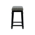 thumbnail image 4 of Linon Delimon 25" Indoor Wood Backless Counter Stool, Black/Black and Gray Tweed, 4 of 9
