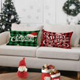 thumbnail image 5 of Christmas Pillow Covers 12x20 Set of 4 Red Green Xmas Decorative Throw Pillows Christmas Tree Deer Santa Pillow Cases Home Outdoor Sofa Couch Cushion Covers for Christmas Decorations (lumbar), 5 of 6