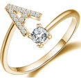 thumbnail image 1 of GHSDFBB Initial Letter Ring for Women Girls Gold Stackable Alphabet Rings with Initial Adjustable Crystal Inlaid Initial Rings Bridesmaid Gift, 1 of 6