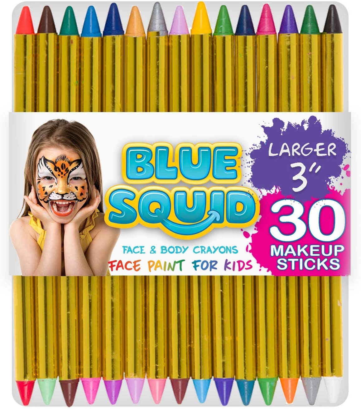 Blue Squid Crafts NonToxic Face & Body Paint Jumbo Crayons Set for