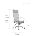 thumbnail image 5 of Silla de Oficina Ergonómica Offiho Reclinable con Altura Ajustable y soporte lumbar Blanca, 5 of 5