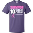 thumbnail image 3 of Inktastic Breast Cancer Survivor 10 Years and Running with Pink Ribbon T-Shirt, 3 of 5